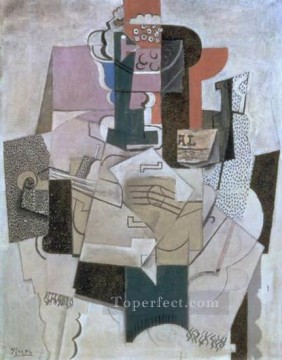 Compotier Violin Bottle 1914 Pablo Picasso Oil Paintings